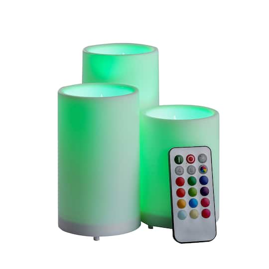 Color Changing LED Pillar Candles Set by Ashland&#xAE;